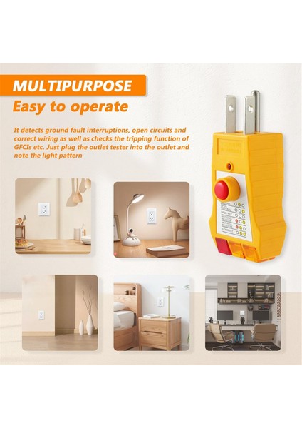 Topraklama Ürünleri Için Outlet Devre Test Cihazları, Gfcı ile Outlet Test Merkezi, Elektrik Vece Test Cihazı 2 Paket Abd Fişi (Yurt Dışından) fırsatları