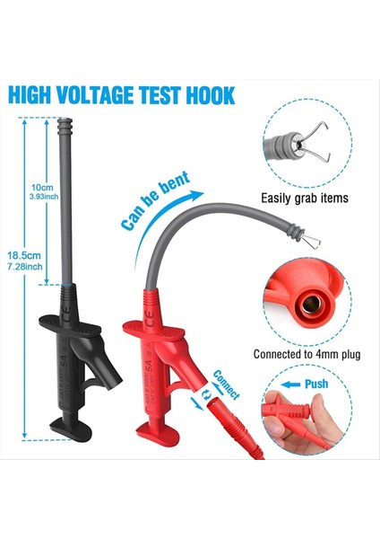 25PCS Multimetre Test Kuaftakları Kit, Değiştirilebilir Timsah Klipsleri, Tel Delici Problar, Timsah Klipsleri (Yurt Dışından) indirimleri