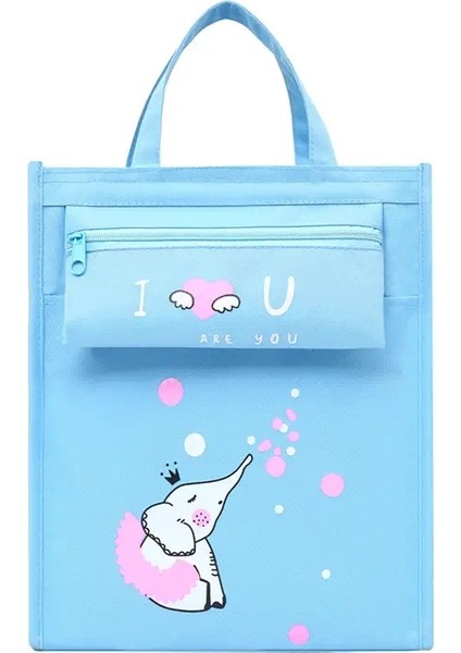 Taşınabilir Sevimli Bilgi Torbası Tuval Kurşun Kalem Çantası Okul Malzemeleri Depolama Çantası Karikatür Kalem Kılıfı Öğrenci Çantası Çocuk Çanta Dosya Çantası Renk: A4 (Yurt Dışından)