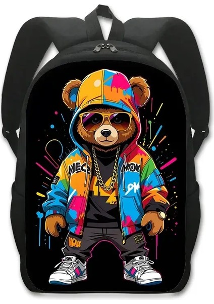 Kawaii Grafiti Ayı Sırt Çantası Kadınlar Erkekler Gündelik Sırt Çantası Öğrenci Okul Çantaları Gündüz Çantası Hip Hop Seyahat Çantaları Kitap Çantası Renk: X16KABEARAI05CW (Yurt Dışından)