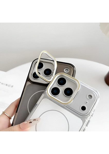 iPhone 17 Promax Magsafe Özellikli Şeffaf Metal Tuşlu Metal Kamera Korumalı Premium Kılıf modelleri