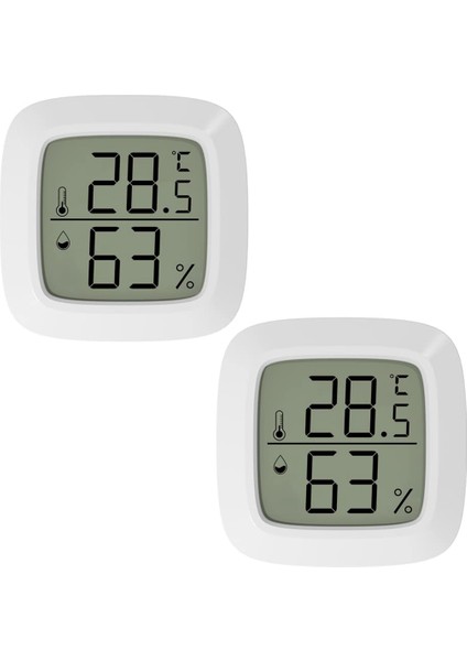 LCD Ekranlı ve Ev, Ofis, Buzdolabı, Orta Tekerlek Için Termometreli 2 Adet Mini Kapalı Dijital Higrometre Termometre (℃) (Yurt Dışından)