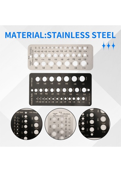 Matkap Ucu Göstergesi Fraksiyonel Matkap Biti Ölçümü, 29 Delikli Metrik Boyutu Matkap Bit Ölçer 1/16 Inç Ila 1/2 Inç Matkap Biti (Yurt Dışından) indirimleri