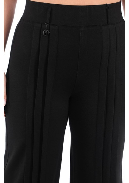 Büyük Beden Toparlayıcı Yüksek Bel Pile Detaylı Boru Paça Örme Kadın Pantolon fiyatları