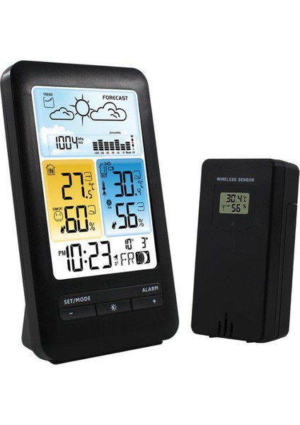 Kablosuz Dijital Ekran Hava Istasyonu Termometresi, Sıcaklık ve Nem Çartı Saat, Hava Tahmini Sensörü (Yurt Dışından)