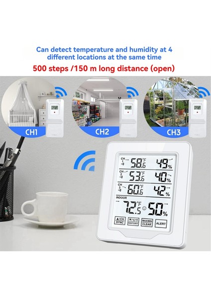 Dijital Termometre ve Higrometre 3 Sensör Ekranlı Beyaz Arkadan Aydınlatmalı Büyük Ekran Kaydedici ile Iç Mekan Nemi (Yurt Dışından) indirimleri