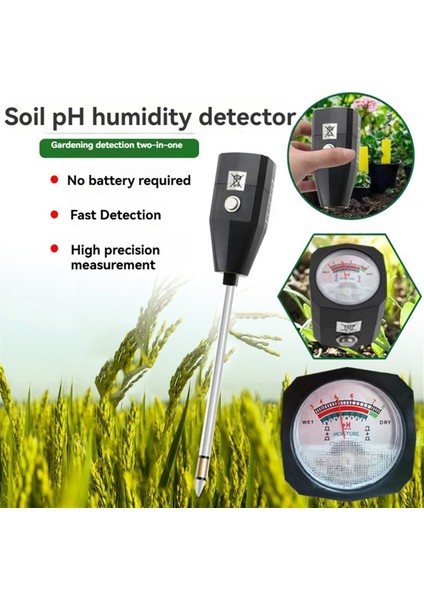 2&#39;si 1 Arada Toprak Ph ve Nem Ölçer, Bahçe Için Metal Sensörü, Çim, Çiftlik-Açık Bahçe Için Temel Araç, Orta (Yurt Dışından) fırsatları