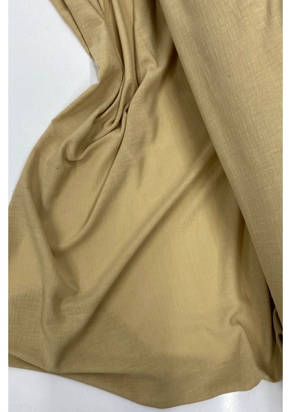 Keten Kumaş - Organik Kumaş - Perde Kumaşı - Ince Keten - Kıyafet Için Kumaş Örtü Koyu Bej