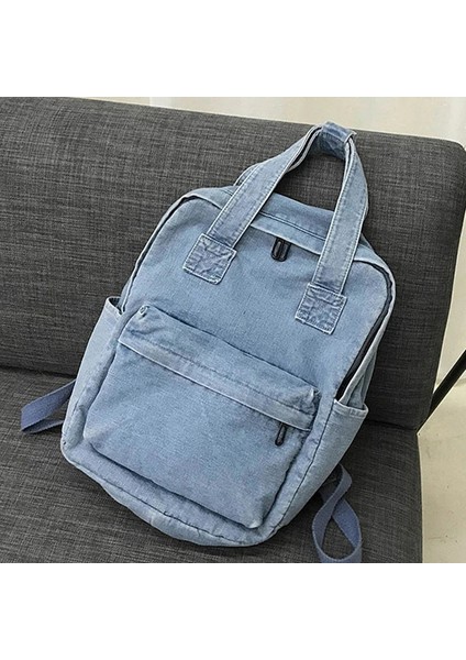 Kadın Denim Sırt Çantası Kişiselleştirilmiş Hediye Çantası Işlemeli Isim Çocuklar Yetişkin Omuz Çantaları Basit Kolej Öğrenci Denim Schoolbagcolor: Mavi/boyut: Gerek Yok (Yurt Dışından)