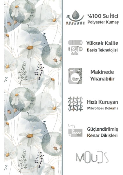Banyo Perdesi, Sessiz Çiçekler Desenli Duş Perdesi, Küvet Perdesi, Halka Hediyeli 175X200CM Bp-80 fiyatları