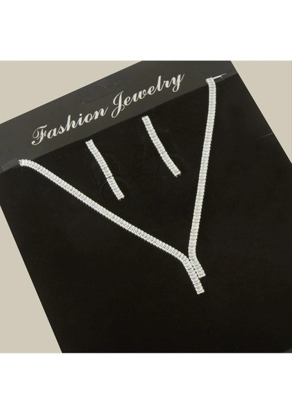 Tamtur Baget Taşlı Lüks Set Kolye 4 mm fiyatları