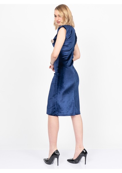 Velvet Sculpt Draped Evening Dress – Kadife Drapeli Premium Gece Elbisesi 50348 fırsatları