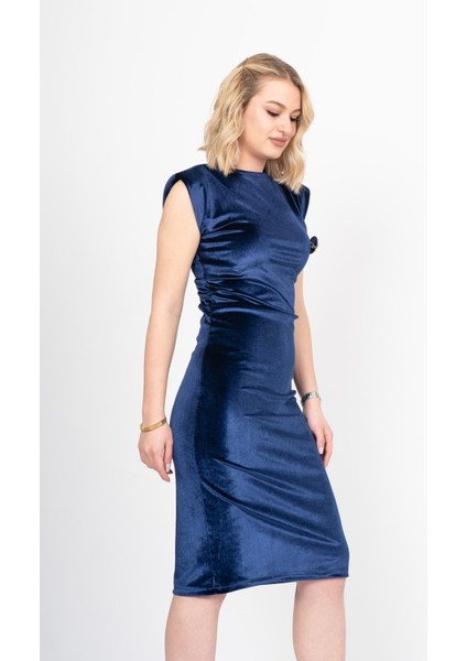Velvet Sculpt Draped Evening Dress – Kadife Drapeli Premium Gece Elbisesi 50348 indirimleri