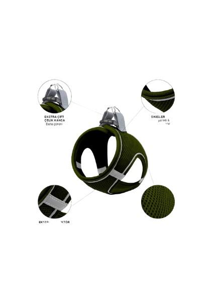 12’lı Set Air Mesh Antibakteriyel L Gögüs Tasması Haki fiyatları