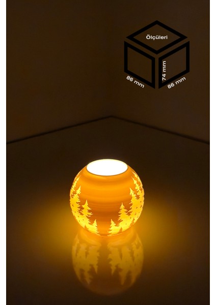 Yılbaşı Geyik Modelli Tealight Girintili Mumluk NO.2102N (Led Işık Dahil) fiyatları