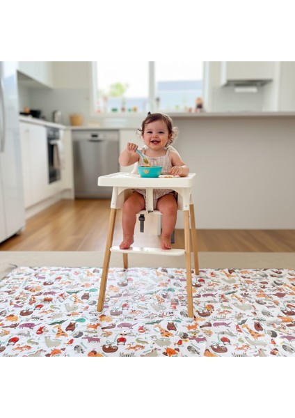 Zoo, Ebat: 145x150cm Su Geçirmez, Yer/masa Örtüsü Yemek ve Oyun için Çok Amaçlı fiyatları