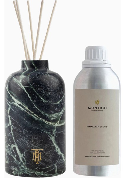 Himalayan Orchid Round Mughal Jade Reed Diffuser Set 500ML