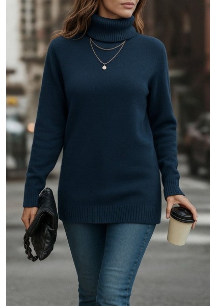 Kadın Uzun Kollu Balıkçı Yaka Triko Bluz