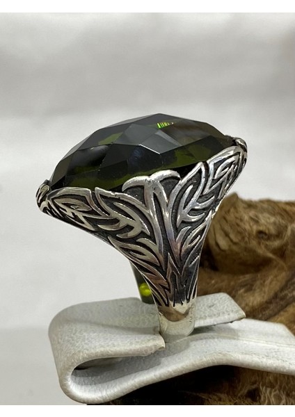 Gümüş Yeşil Taşlı Erkek Yüzük fiyatları