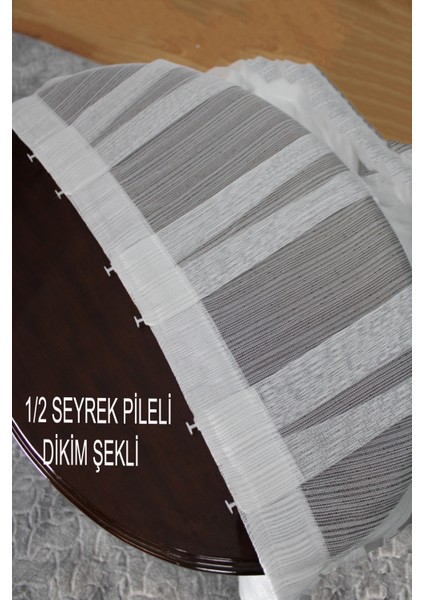 Simli Düz Çizgili Döner Tül Seyrek (1 x 2) Pileli fiyatları