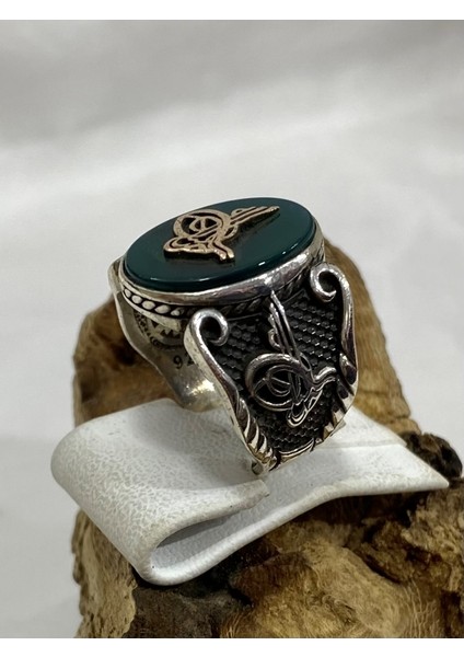 Gümüş Yeşil Taşlı Erkek Yüzük fiyatları