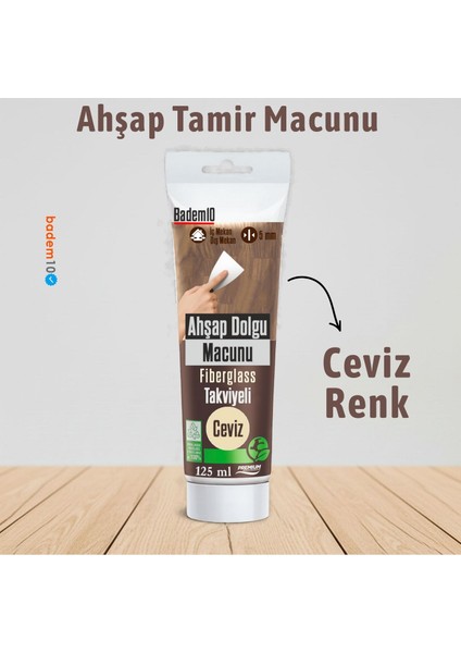 Ahşap Parke Tamir Macunu Ceviz Renk Mobilya Masa Dolgu Çatlak Çizik Giderici 125 ml Kullanım Hazır