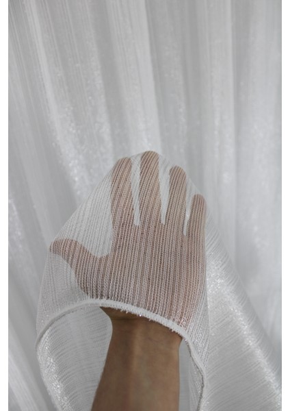 Simli Düz Çizgili Döner Tül Seyrek (1 x 2) Pileli modelleri