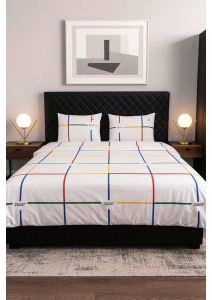 Renkli Çizgili Çift Kişilik Nevresim Takımı