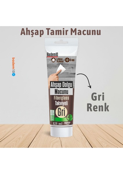 Ahşap Parke Tamir Macunu Gri Mobilya Masa Dolgu Çatlak Çizik Giderici 125 ml Kullanım Hazır