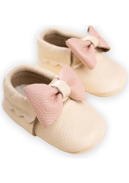 Deri Bebek Ayakkabı 17-21 Numara Ekru Pudra fırsatları