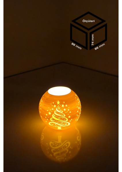 Yılbaşı Ağacı Modelli Tealight Girintili Mumluk NO.2103N (Led Işık Dahil) modelleri