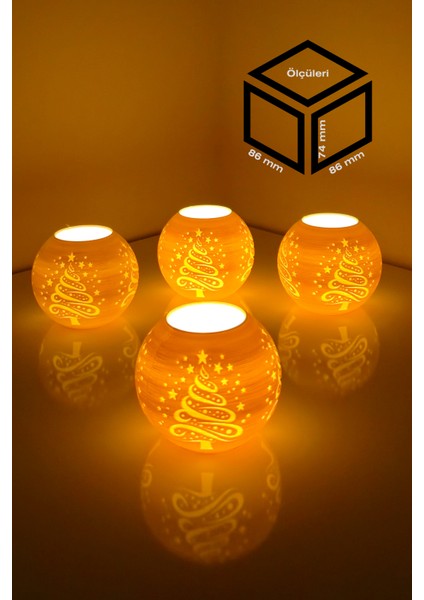 Yılbaşı Ağacı Modelli Tealight Girintili Mumluk NO.2103N (Led Işık Dahil) fırsatları