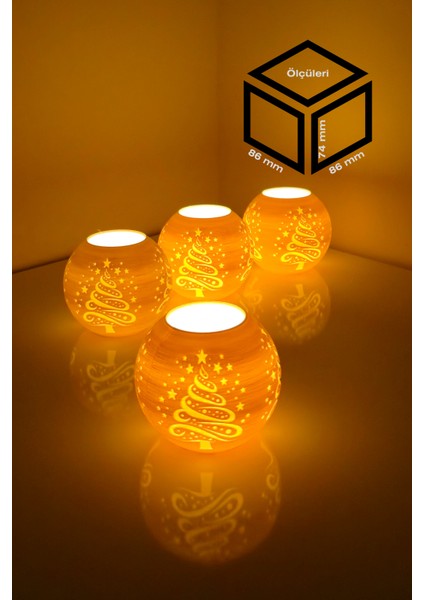 Yılbaşı Ağacı Modelli Tealight Girintili Mumluk NO.2103N (Led Işık Dahil) indirimleri