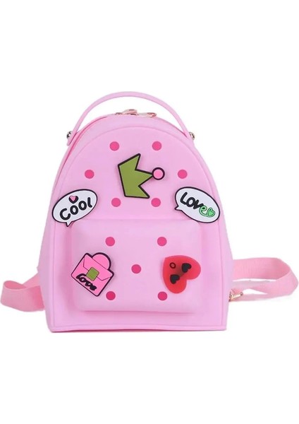 Moda Ayarlanabilir Kayışlar Silikon Sırt Çantası Fermuarlı Yumuşak Çocuklar Okul Çantaları Su Geçirmez Dalı Anaokulu Sokakları Renk: Pink-S (Yurt Dışından)