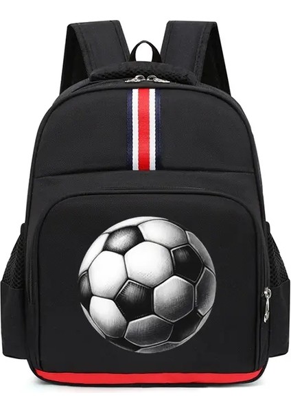 Anaokulu Erkekler Için Sırt Çantası Yeni Futbol Baskı Okul Çantası Suluboya Futbol Fermuarı Bookbag Ball Çocuklar Backpackcolor: Siyah (Yurt Dışından)
