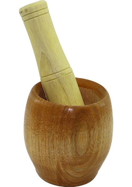 Ahşap Bambu Havan Sarımsak Dövecek Ç: 7cm--D: 5.8cm--Y: 8.5cm Fileli Ambalaj (5148)