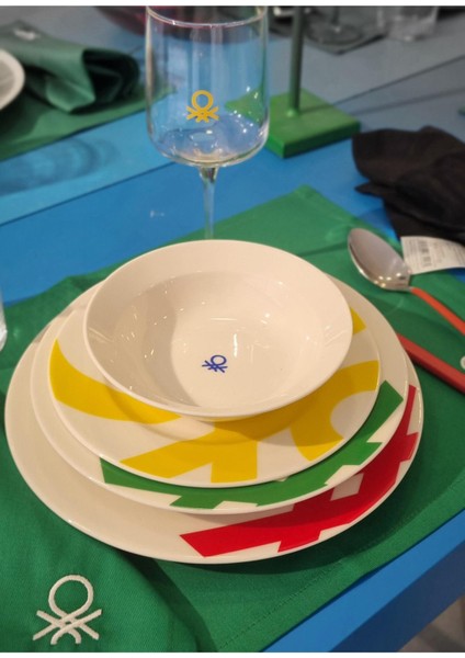 Benetton 24 Prç Porselen Yemek Tk. Benetton Logolu