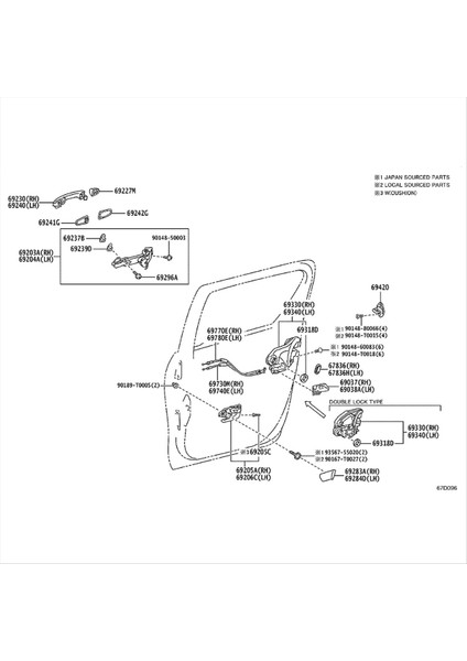 69050-0K080 Toyota Hilux Fortuner Için Araç Arka Sağ Kapı Kilidi 2015-2023 690500K080 (Yurt Dışından) fiyatları