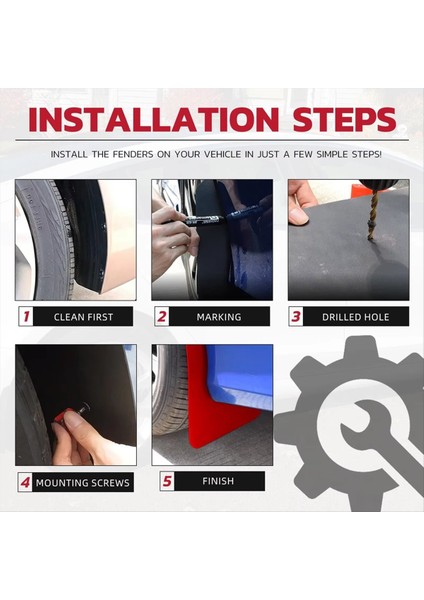 4pcs Evrensel Kırmızı Araba Sıçraması Koruma Koruma Çamur Fleps Suv Çamur Çamurlu Çamurlar Çamurluk Çamurluk Otomotiv Dış Aksesuar (Yurt Dışından) indirimleri