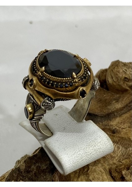 Gümüş Siyah Taşlı Erkek Yüzük modelleri