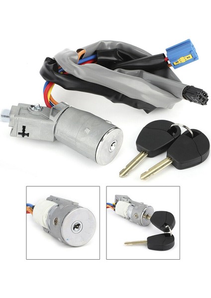 Araba Ateşleme Anahtarı Otomatik Ateşleme Kilit Başlangıç Anahtarı 2 Key ile 4162 Cf Citroen Berlingo Peugeot Ortağı Için Uyuyor (Yurt Dışından) modelleri