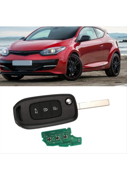 Araba 3 Düğmeler Katlama Uzaktan Kumanda Anahtarı PCF7961M 4A Chıp 433MHZ Tuş Va2 Anahtar Bıçağı Renault Megane 3 (Yurt Dışından) indirimleri