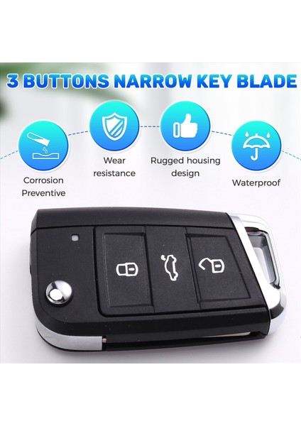 Araba 3 Düğmeler Anahtar Kabuk Katlanır Vw Mbq Golf Tıguan Darrow Key Bite Kullanıcı (Yurt Dışından) indirimleri