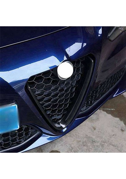 Araba Ön Tampon Hava Izgaraları V Çerçeve Dekorasyon Trim Çıkartma Logo Kapak Aksesuarları 17-20 Alfa Romeo Stelvio (Yurt Dışından) modelleri