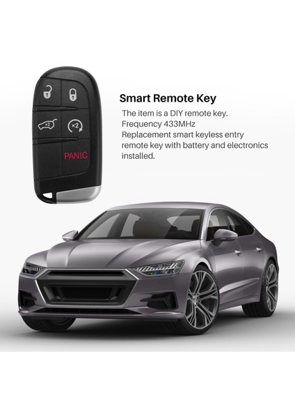 5 Düğmeler Akıllı Uzaktan Anahtar Fob M3N40821302 433MHZ Jeep Grand Cherokee 2013 2014 2015 2015 2017 2018 (Yurt Dışından) fırsatları