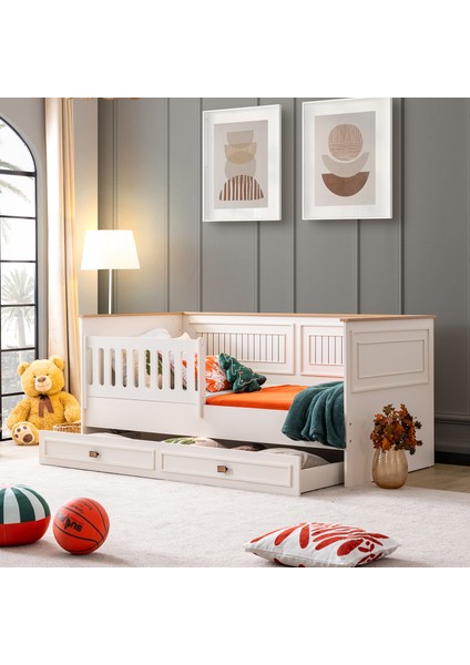 Genç Odası Takımı, Zenit Yavrulu Korkuluklu Sedir Karyola, 3 Kapaklı Dolap, modelleri