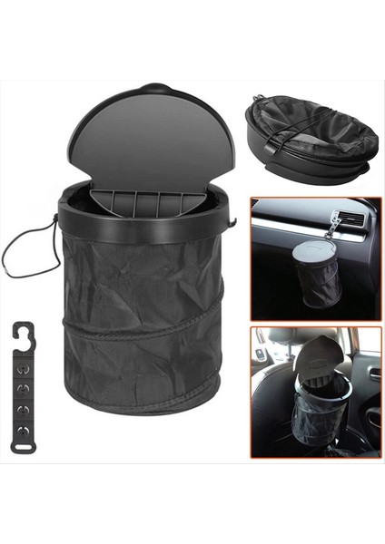Katlanabilir Araba Çöp Kutusu Kapak Sızdırmaz Su Geçirmez Asılı Araba Çöp Depolama Çantası Araba Iç Depolama Organize Çanta (Yurt Dışından) modelleri