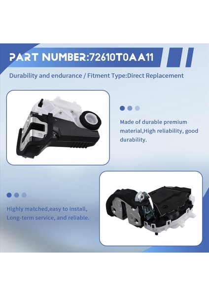 72610-T0A-A111 Otomobil Arka Kapı Kilit Mandalı Honda Accord Için Cr-V Ridgeline Acura Ilx Rlx Tlx 2012-2022 72610T0AA11 (Yurt Dışından) indirimleri