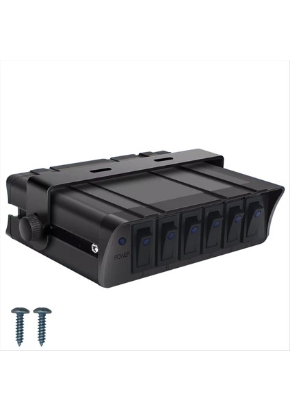 LED Işık Göstergesi ile Anahtar Kontrolör Paneli 40A 12V Araba Sigorta Kutusu Rocker Jeep Boat Truck Rv Için 6 Çete Düğmeleri (Yurt Dışından)