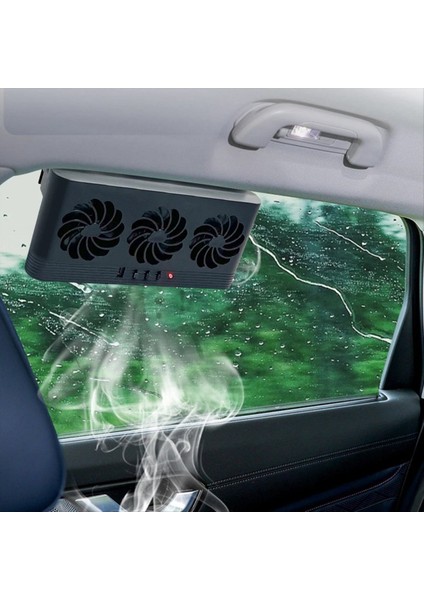 Güneş Enerjili Araba Radyatör Soğutma Fanı 3 Hava Çıkışı ile Araba Penceresi Hava Havalandırma Fanı USB Güçlü Otomatik Havalandırma Fanı (Yurt Dışından) modelleri